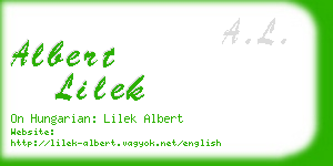 albert lilek business card